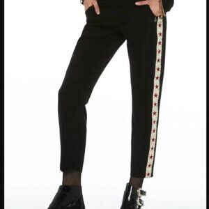 Scotch & Soda Women's Black Pants Red Star Side Trim Patriotic Size Small